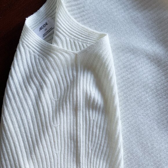 Ardene Ivory Dolman Sleeve Knit Sweater | Size Large - Picture 14 of 14